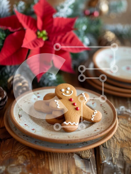 Intra Συλλεκτικό Ξύλινο Παζλ Plywood  4mm - Γιορτινά μπισκότα μελόψωμο με Αλεξανδρινό Σε Ξύλινο Κουτί - Διαστάσεις: 10x10 cm – 25 κομμάτια