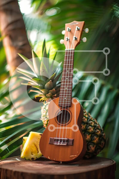 Σετ των 2 Intra Συλλεκτικό Ξύλινο Παζλ Plywood  4mm - Γιουκαλίλι με ανανά σε τροπικό περιβάλλον Σε Ξύλινο Κουτί - Διαστάσεις: 10x10 cm – 25 κομμάτια