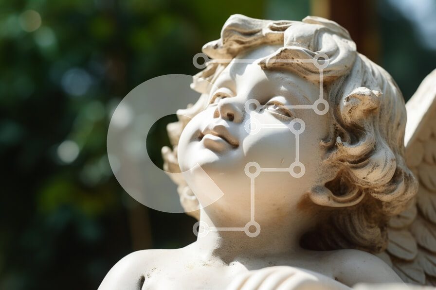 Intra Συλλεκτικό Ξύλινο Παζλ Plywood  4mm - Χερουβικό γλυπτό σε φυσικό φως Σε Ξύλινο Κουτί - Διαστάσεις Puzzle: 10x10 cm – 25 κομμάτια