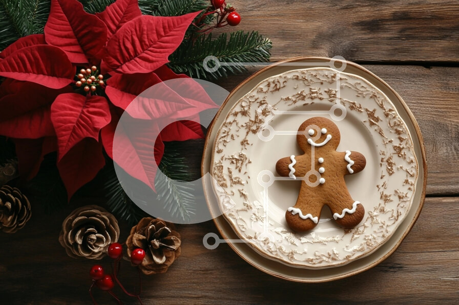 Intra Συλλεκτικό Ξύλινο Παζλ Plywood  4mm - Εορταστικό μπισκότο Gingerbread Man με εορταστικά στολίδια Σε Ξύλινο Κουτί - Διαστάσεις: 10x10 cm – 25 κομμάτια