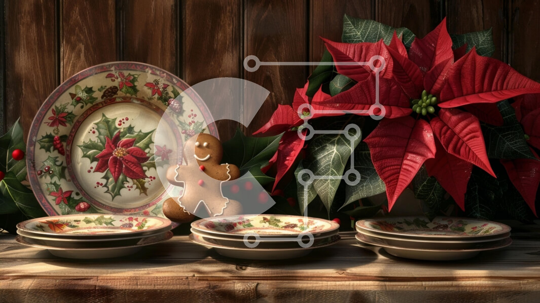 Intra Συλλεκτικό Ξύλινο Παζλ Plywood  4mm - Εορταστικό εορταστικό τραπέζι με αλεξανδρινές και μελόψωμο Σε Ξύλινο Κουτί - Διαστάσεις: 10x10 cm – 25 κομμάτια