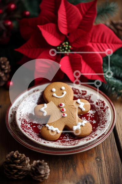 Σετ των 2 Intra Συλλεκτικό Ξύλινο Παζλ Plywood  4mm - Μπισκότο Gingerbread Man με εορταστικά στολίδια Σε Ξύλινο Κουτί - Διαστάσεις: 10x10 cm – 25 κομμάτια