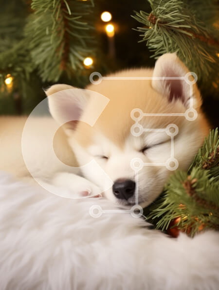 Σετ των 2 Intra Συλλεκτικό Ξύλινο Παζλ Plywood  4mm - Κουτάβι που κοιμάται σε περιβάλλον διακοπών Σε Ξύλινο Κουτί - Διαστάσεις: 10x10 cm – 25 κομμάτια