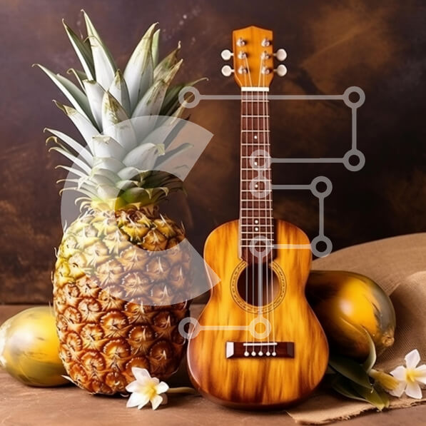 Σετ των 2 Intra Συλλεκτικό Ξύλινο Παζλ Plywood  4mm - Tropical Vibes με ανανά και γιουκαλίλι Σε Ξύλινο Κουτί - Διαστάσεις: 10x10 cm – 25 κομμάτια