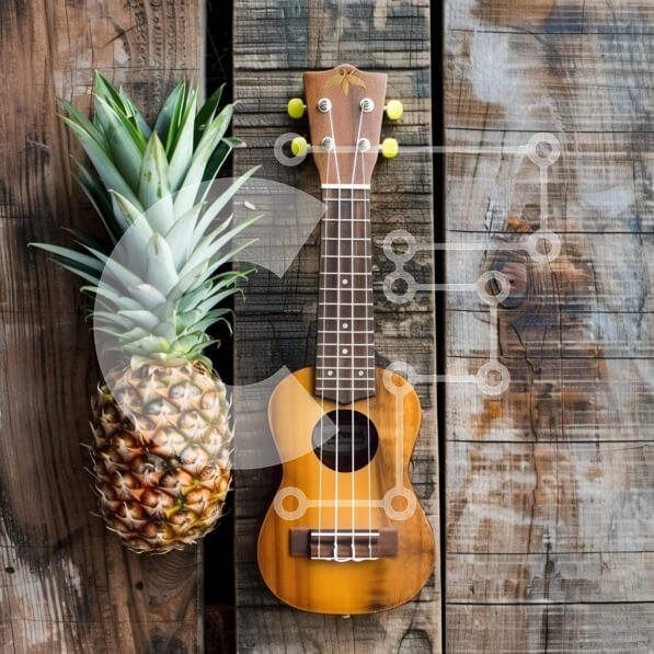 Intra Συλλεκτικό Ξύλινο Παζλ Plywood  4mm - Ουκαλίλι και ανανάς σε ξύλινες σανίδες Σε Ξύλινο Κουτί - Διαστάσεις: 10x10 cm – 25 κομμάτια