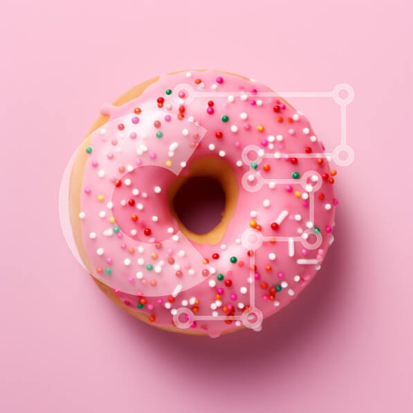 Σετ των 2 Intra Συλλεκτικό Ξύλινο Παζλ Plywood  4mm - Πολύχρωμο ροζ παγωμένο ντόνατ με πασπαλίσματα Σε Ξύλινο Κουτί - Διαστάσεις: 10x10 cm – 25 κομμάτια