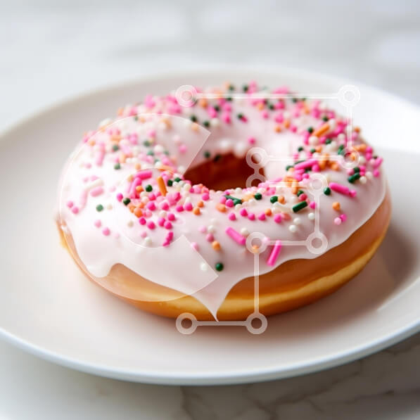 Σετ των 2 Intra Συλλεκτικό Ξύλινο Παζλ Plywood  4mm - Λαχταριστό ντόνατ με ροζ γλάσο και πασπαλίσματα Σε Ξύλινο Κουτί - Διαστάσεις: 10x10 cm – 25 κομμάτια