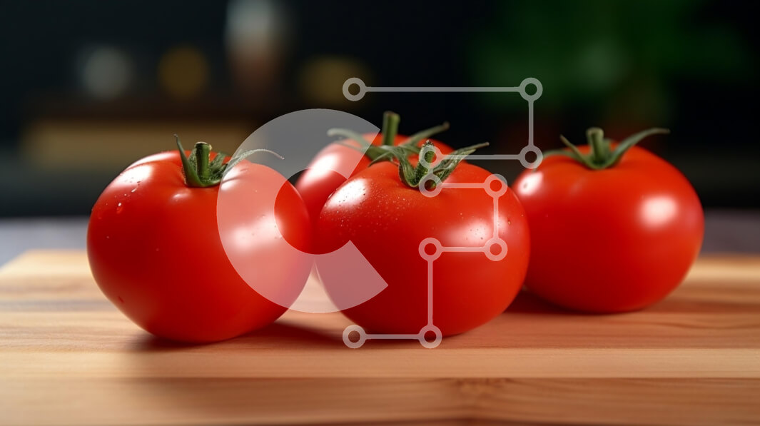 Σετ των 2 Intra Συλλεκτικό Ξύλινο Παζλ Plywood  4mm - Φρέσκες ντομάτες σε μια ξύλινη σανίδα κοπής Σε Ξύλινο Κουτί - Διαστάσεις: 10x10 cm – 25 κομμάτια