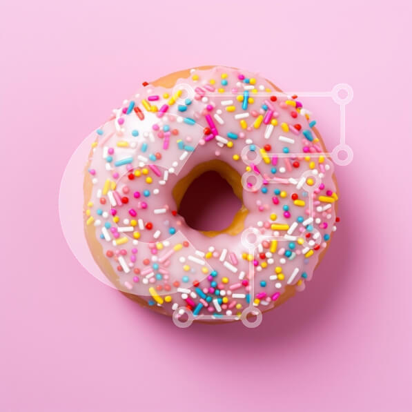 Σετ των 2 Intra Συλλεκτικό Ξύλινο Παζλ Plywood  4mm - Νόστιμο ροζ ντόνατ με πολύχρωμα πασπαλίσματα Σε Ξύλινο Κουτί - Διαστάσεις: 10x10 cm – 25 κομμάτια