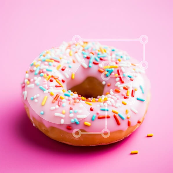 Σετ των 2 Intra Συλλεκτικό Ξύλινο Παζλ Plywood  4mm - Πολύχρωμο ντόνατ με ροζ γλάσο και ψεκασμοί Σε Ξύλινο Κουτί - Διαστάσεις: 10x10 cm – 25 κομμάτια