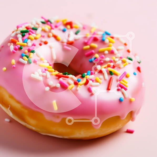 Σετ των 2 Intra Συλλεκτικό Ξύλινο Παζλ Plywood  4mm - Πολύχρωμο ροζ παγωμένο ντόνατ με ψεκασμούς Σε Ξύλινο Κουτί - Διαστάσεις: 10x10 cm – 25 κομμάτια