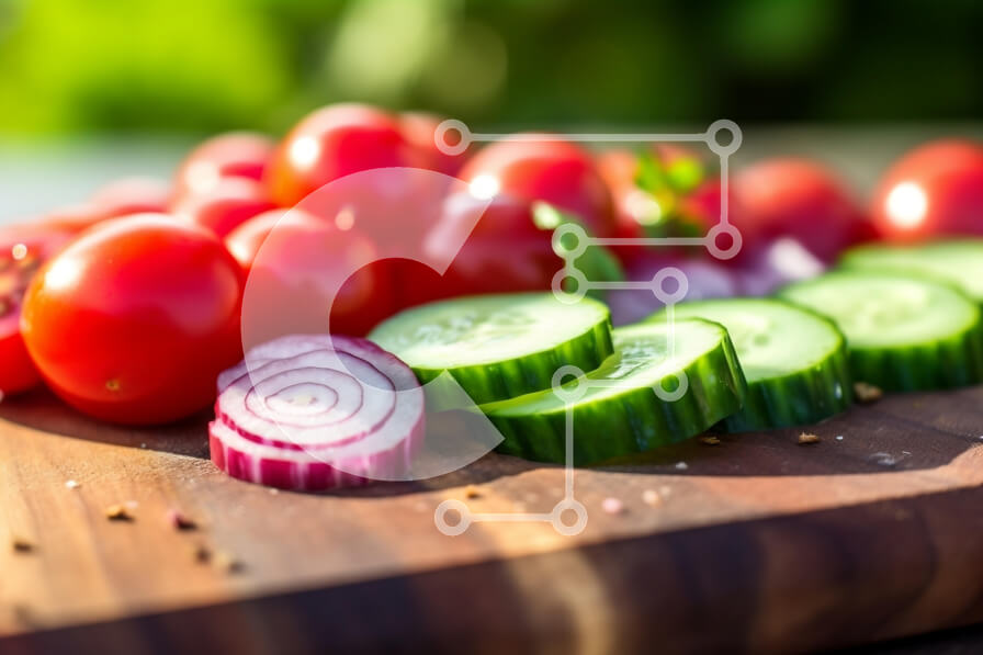 Σετ των 2 Intra Συλλεκτικό Ξύλινο Παζλ Plywood  4mm - Φρέσκα λαχανικά σε μια ξύλινη σανίδα κοπής Σε Ξύλινο Κουτί - Διαστάσεις: 10x10 cm – 25 κομμάτια