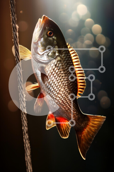 Σετ των 2 Intra Συλλεκτικό Ξύλινο Παζλ Plywood  4mm - Πιασμένα ψάρια με δραματικό φωτισμό Σε Ξύλινο Κουτί - Διαστάσεις: 10x10 cm – 25 κομμάτια