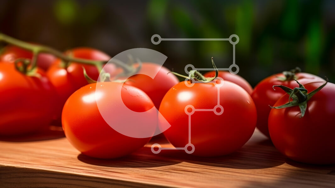 Σετ των 2 Intra Συλλεκτικό Ξύλινο Παζλ Plywood  4mm - Φρέσκες ντομάτες σε ξύλινη επιφάνεια Σε Ξύλινο Κουτί - Διαστάσεις: 10x10 cm – 25 κομμάτια