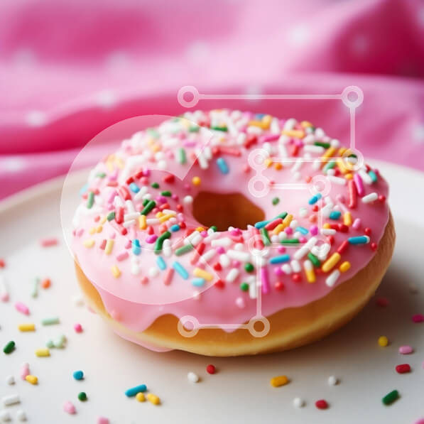 Σετ των 2 Intra Συλλεκτικό Ξύλινο Παζλ Plywood  4mm - Νόστιμο ροζ ντόνατ με πασπαλίσματα Σε Ξύλινο Κουτί - Διαστάσεις: 10x10 cm – 25 κομμάτια