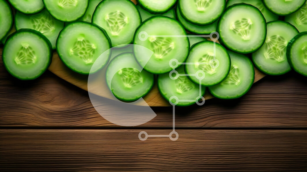 Σετ των 2 Intra Συλλεκτικό Ξύλινο Παζλ Plywood  4mm - Αγγούρια σε φέτες σε ξύλινη επιφάνεια Σε Ξύλινο Κουτί - Διαστάσεις: 10x10 cm – 25 κομμάτια