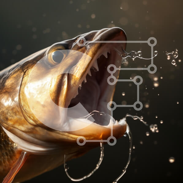 Intra Συλλεκτικό Ξύλινο Παζλ Plywood  4mm - Αγριό ψάρι που σπάει την επιφάνεια του νερού Σε Ξύλινο Κουτί - Διαστάσεις: 10x10 cm – 25 κομμάτια