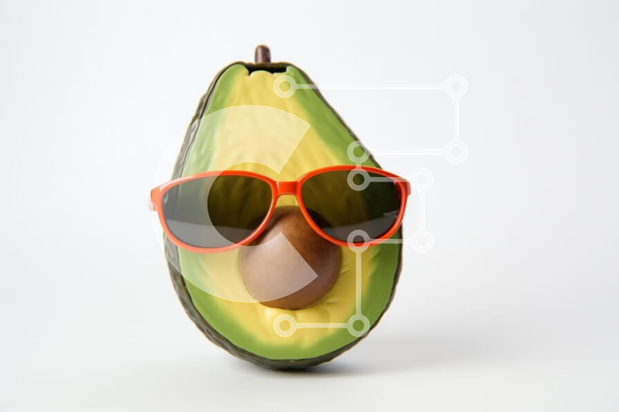 Σετ των 2 Intra Συλλεκτικό Ξύλινο Παζλ Plywood  4mm - Παιχνιδιάρικο αβοκάντο με γυαλιά ηλίου Σε Ξύλινο Κουτί - Διαστάσεις: 10x10 cm – 25 κομμάτια