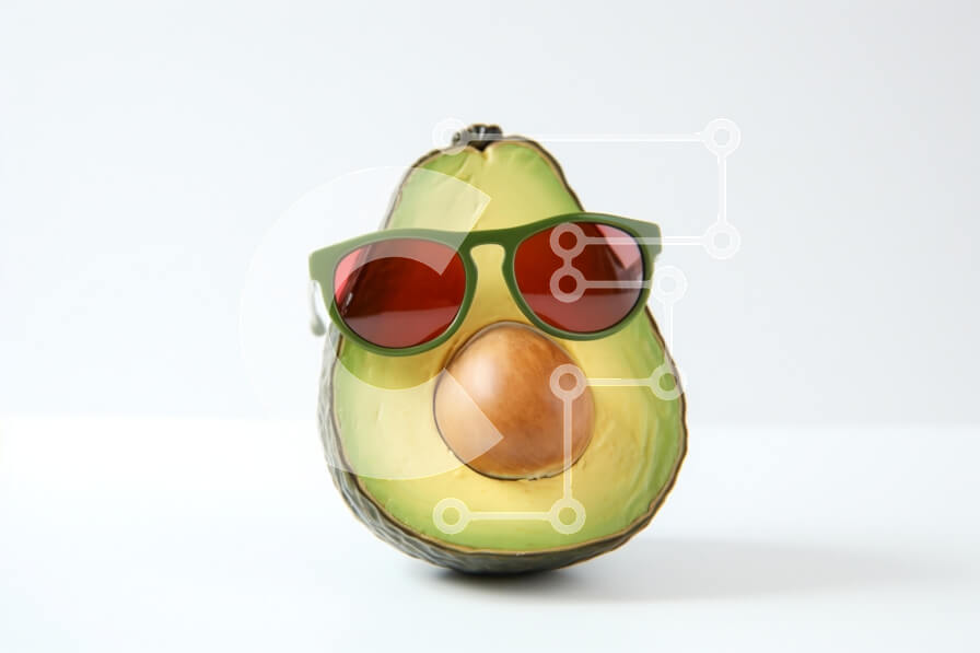 Σετ των 2 Intra Συλλεκτικό Ξύλινο Παζλ Plywood  4mm - Υπέροχο αβοκάντο με γυαλιά ηλίου Σε Ξύλινο Κουτί - Διαστάσεις: 10x10 cm – 25 κομμάτια