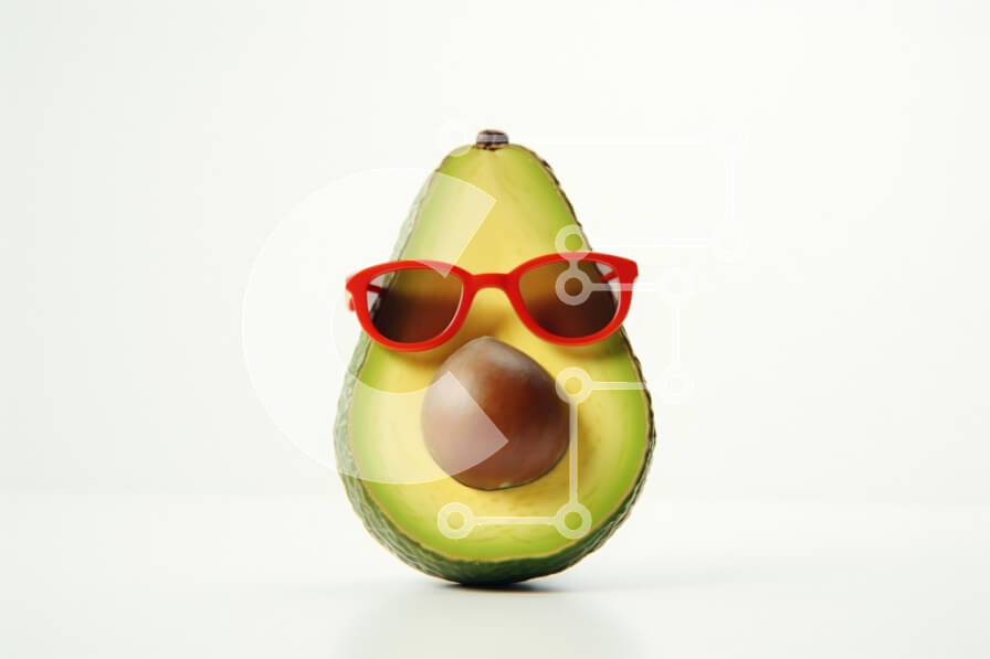 Σετ των 2 Intra Συλλεκτικό Ξύλινο Παζλ Plywood  4mm - Κομψό αβοκάντο με γυαλιά ηλίου Σε Ξύλινο Κουτί - Διαστάσεις: 10x10 cm – 25 κομμάτια