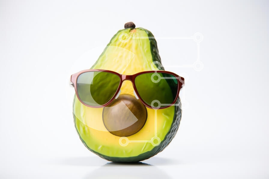 Σετ των 2 Intra Συλλεκτικό Ξύλινο Παζλ Plywood  4mm - Avocado φορώντας γυαλιά ηλίου Σε Ξύλινο Κουτί - Διαστάσεις: 10x10 cm – 25 κομμάτια