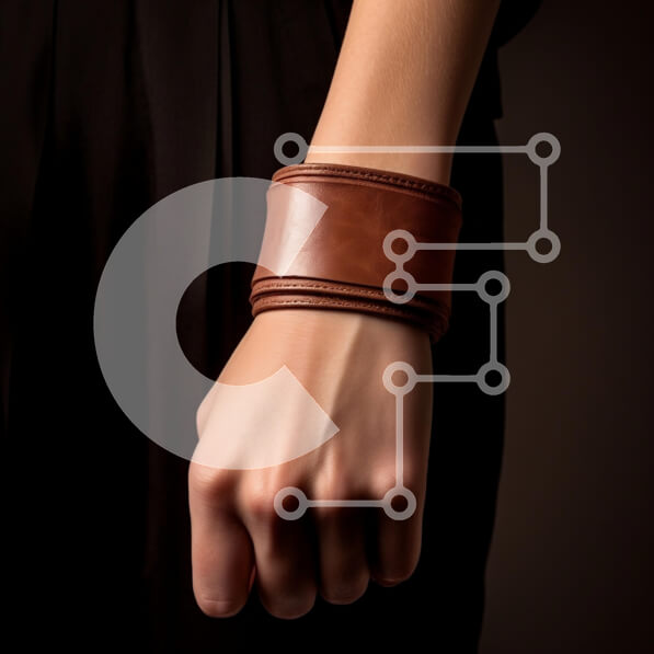 Σετ των 2 Intra Συλλεκτικό Ξύλινο Παζλ Plywood  4mm - Κομψό καφέ δερμάτινο βραχιόλι με μανσέτα Σε Ξύλινο Κουτί - Διαστάσεις: 10x10 cm – 25 κομμάτια