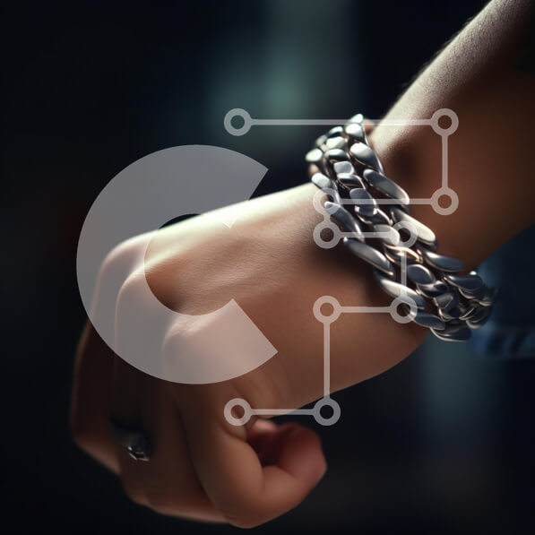 Σετ των 2 Intra Συλλεκτικό Ξύλινο Παζλ Plywood  4mm - Κοντινό πλάνο ενός χεριού με ένα μεταλλικό βραχιόλι Σε Ξύλινο Κουτί - Διαστάσεις: 10x10 cm – 25 κομμάτια