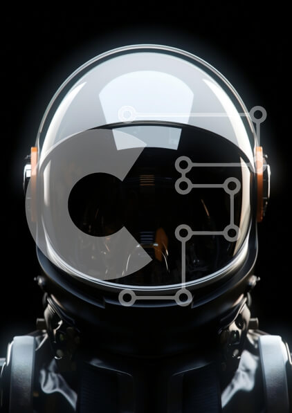 Intra Συλλεκτικό Ξύλινο Παζλ Plywood  4mm - Φουτουριστικό κράνος αστροναυτών Σε Ξύλινο Κουτί - Διαστάσεις Puzzle: 10x10 cm – 25 κομμάτια