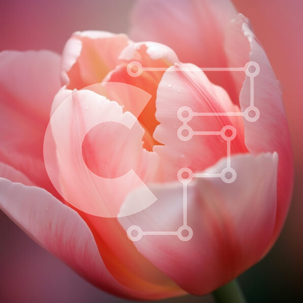 Σετ των 2 Intra Συλλεκτικό Ξύλινο Παζλ Plywood  4mm - Κοντινό πλάνο μιας ροζ τουλίπας σε άνθιση Σε Ξύλινο Κουτί - Διαστάσεις: 10x10 cm – 25 κομμάτια