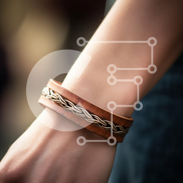 Σετ των 2 Intra Συλλεκτικό Ξύλινο Παζλ Plywood  4mm - Κομψά δερμάτινα και μεταλλικά βραχιόλια στον καρπό Σε Ξύλινο Κουτί - Διαστάσεις: 10x10 cm – 25 κομμάτια