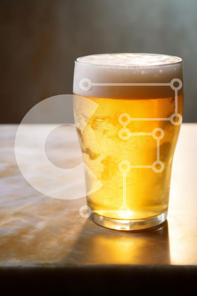 Σετ των 2 Intra Συλλεκτικό Ξύλινο Παζλ Plywood  4mm - Ποτήρι μπύρα σε μαρμάρινο τραπέζι Σε Ξύλινο Κουτί - Διαστάσεις: 10x10 cm – 25 κομμάτια