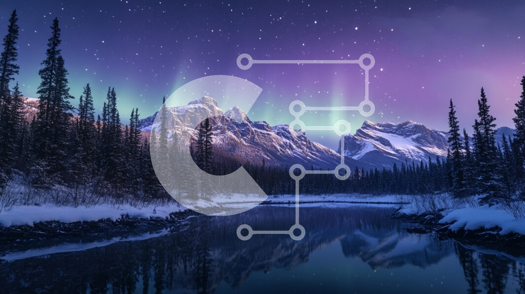 Intra Συλλεκτικό Ξύλινο Παζλ Plywood  4mm - Aurora Borealis πάνω από τα χιονισμένα βουνά και τον ποταμό Σε Ξύλινο Κουτί - Διαστάσεις: 10x10 cm – 25 κομμάτια