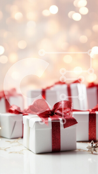 Intra Συλλεκτικό Ξύλινο Παζλ Plywood  4mm - Όμορφα τυλιγμένα δώρα διακοπών με κόκκινες κορδέλες Σε Ξύλινο Κουτί - Διαστάσεις: 10x10 cm – 25 κομμάτια