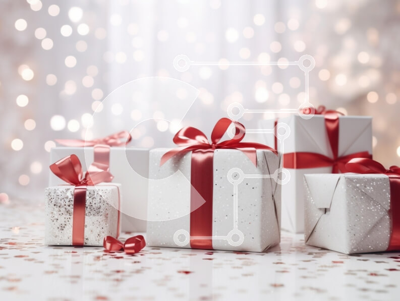 Intra Συλλεκτικό Ξύλινο Παζλ Plywood  4mm - Εορταστικά τυλιγμένα δώρα Σε Ξύλινο Κουτί - Διαστάσεις: 10x10 cm – 25 κομμάτια