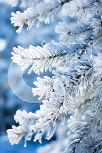 Σετ των 2 Intra Συλλεκτικό Ξύλινο Παζλ Plywood  4mm - Παγωμένα κλαδιά πεύκων το χειμώνα Σε Ξύλινο Κουτί - Διαστάσεις: 10x10 cm – 25 κομμάτια