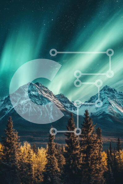 Σετ των 2 Intra Συλλεκτικό Ξύλινο Παζλ Plywood  4mm - Μαγευτικά Βουνά κάτω από το Βόρειο Σέλας Σε Ξύλινο Κουτί - Διαστάσεις: 10x10 cm – 25 κομμάτια