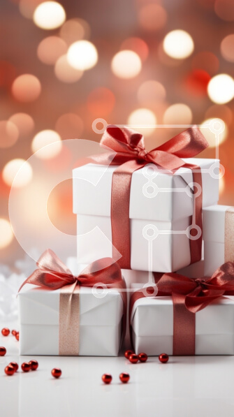 Intra Συλλεκτικό Ξύλινο Παζλ Plywood  4mm - Γιορτινά κουτιά δώρων με φόντο Bokeh Σε Ξύλινο Κουτί - Διαστάσεις: 10x10 cm – 25 κομμάτια