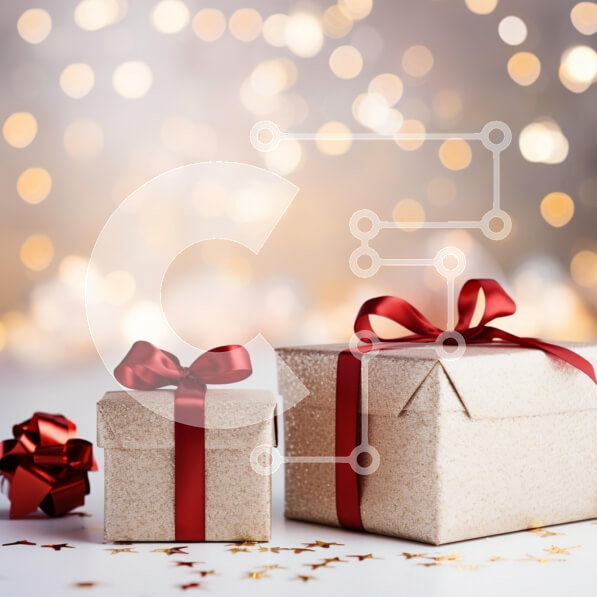 Intra Συλλεκτικό Ξύλινο Παζλ Plywood  4mm - Εορταστικά τυλιγμένα δώρα με κόκκινες κορδέλες Σε Ξύλινο Κουτί - Διαστάσεις: 10x10 cm – 25 κομμάτια