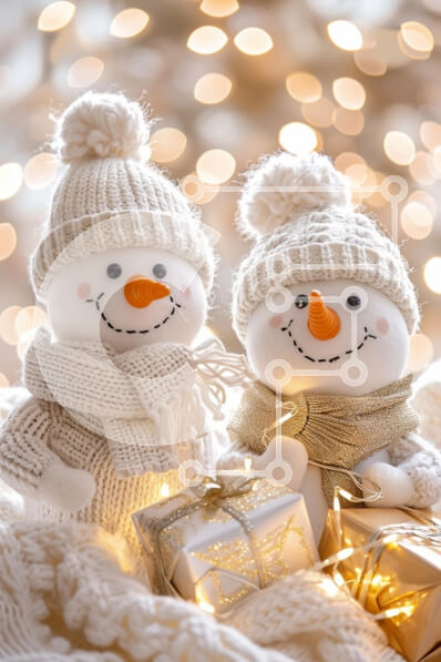 Intra Συλλεκτικό Ξύλινο Παζλ Plywood  4mm - Χαρούμενα διακοσμητικά χιονάνθρωποι για τις γιορτές Σε Ξύλινο Κουτί - Διαστάσεις: 10x10 cm – 25 κομμάτια