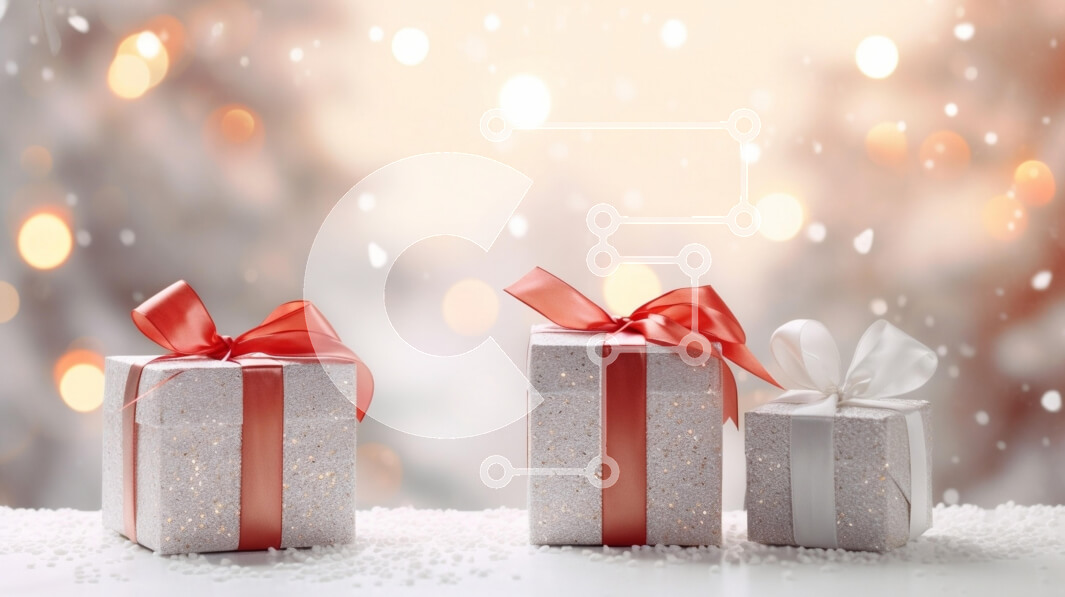 Intra Συλλεκτικό Ξύλινο Παζλ Plywood  4mm - Εορταστικά τυλιγμένα δώρα Χριστουγέννων Σε Ξύλινο Κουτί - Διαστάσεις: 10x10 cm – 25 κομμάτια