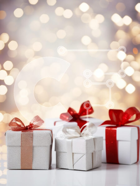 Intra Συλλεκτικό Ξύλινο Παζλ Plywood  4mm - Γιορτινά τυλιγμένα κουτιά δώρου με φώτα Bokeh Σε Ξύλινο Κουτί - Διαστάσεις: 10x10 cm – 25 κομμάτια