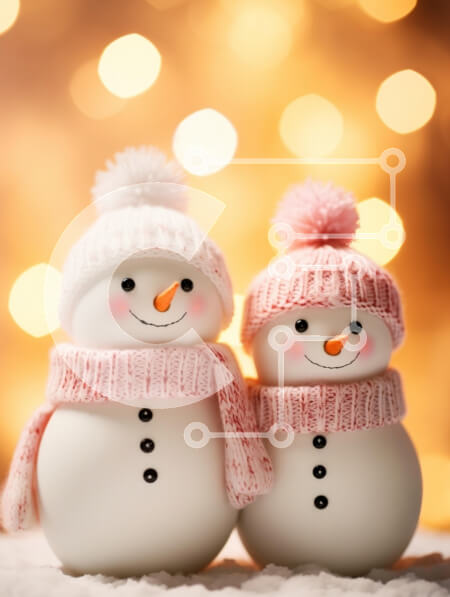 Intra Συλλεκτικό Ξύλινο Παζλ Plywood  4mm - Χαρούμενοι χιονάνθρωποι με χειμερινά αξεσουάρ Σε Ξύλινο Κουτί - Διαστάσεις: 10x10 cm – 25 κομμάτια