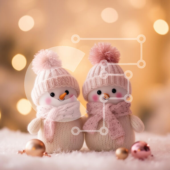 Intra Συλλεκτικό Ξύλινο Παζλ Plywood  4mm - Χαρούμενα ειδώλια χιονάνθρωπου σε ένα περιβάλλον διακοπών Σε Ξύλινο Κουτί - Διαστάσεις: 10x10 cm – 25 κομμάτια