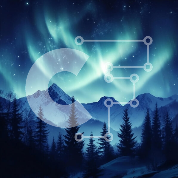 Intra Συλλεκτικό Ξύλινο Παζλ Plywood  4mm - Μαγευτικό χειμερινό τοπίο με το βόρειο σέλας Σε Ξύλινο Κουτί - Διαστάσεις: 10x10 cm – 25 κομμάτια