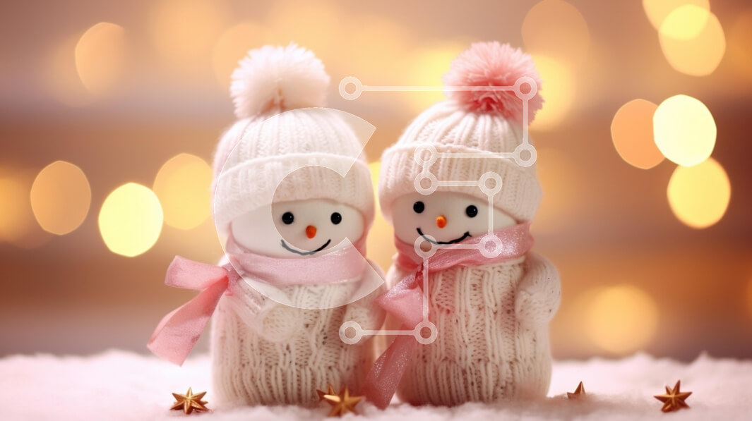 Intra Συλλεκτικό Ξύλινο Παζλ Plywood  4mm - Χαρούμενοι χιονάνθρωποι σε εορταστικό φόντο Σε Ξύλινο Κουτί - Διαστάσεις: 10x10 cm – 25 κομμάτια