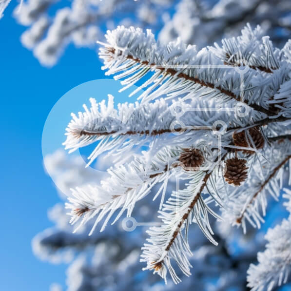 Intra Συλλεκτικό Ξύλινο Παζλ Plywood  4mm - Κλαδιά παγωμένου πεύκου το χειμώνα Σε Ξύλινο Κουτί - Διαστάσεις: 10x10 cm – 25 κομμάτια