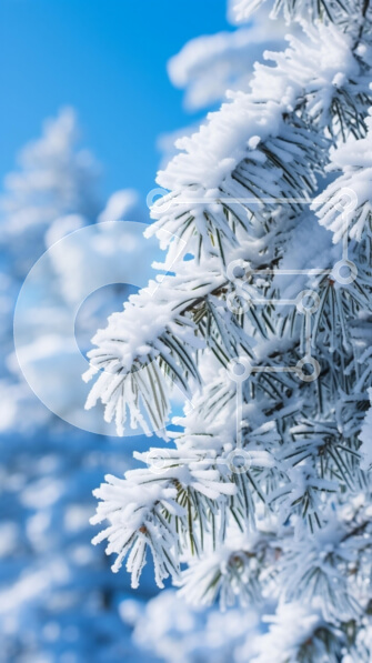 Σετ των 2 Intra Συλλεκτικό Ξύλινο Παζλ Plywood  4mm - Χιονισμένα κλαδιά πεύκου το χειμώνα Σε Ξύλινο Κουτί - Διαστάσεις: 10x10 cm – 25 κομμάτια