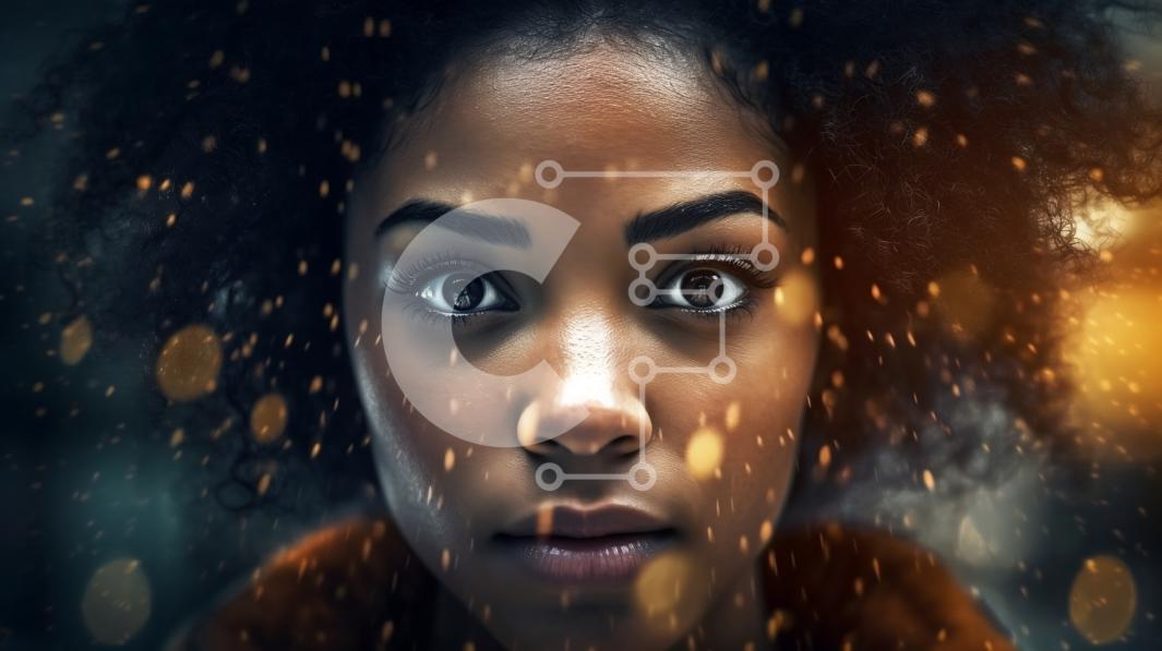 Intra Συλλεκτικό Ξύλινο Παζλ Plywood  4mm - Σοβαρό πορτρέτο μιας νεαρής γυναίκας με σγουρά μαλλιά και χρυσό κολιέ με αλυσίδα Σε Ξύλινο Κουτί - Διαστάσεις Puzzle: 10x10 cm – 25 κομμάτια