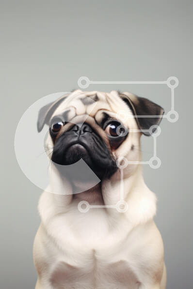 Σετ των 2 Intra Συλλεκτικό Ξύλινο Παζλ Plywood  4mm - Close-up πορτρέτο ενός σκύλου πατημασιά Σε Ξύλινο Κουτί - Διαστάσεις: 10x10 cm – 25 κομμάτια