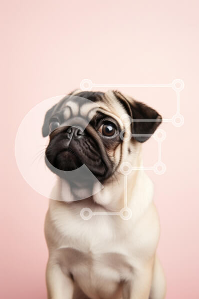 Σετ των 2 Intra Συλλεκτικό Ξύλινο Παζλ Plywood  4mm - Αξιολάτρευτο σκυλί πατημασιά σε ροζ φόντο Σε Ξύλινο Κουτί - Διαστάσεις: 10x10 cm – 25 κομμάτια